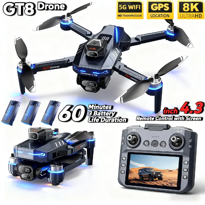 Drone Gt8 Rc - LSRC GT8 Drone 4K Profesyonel Çift