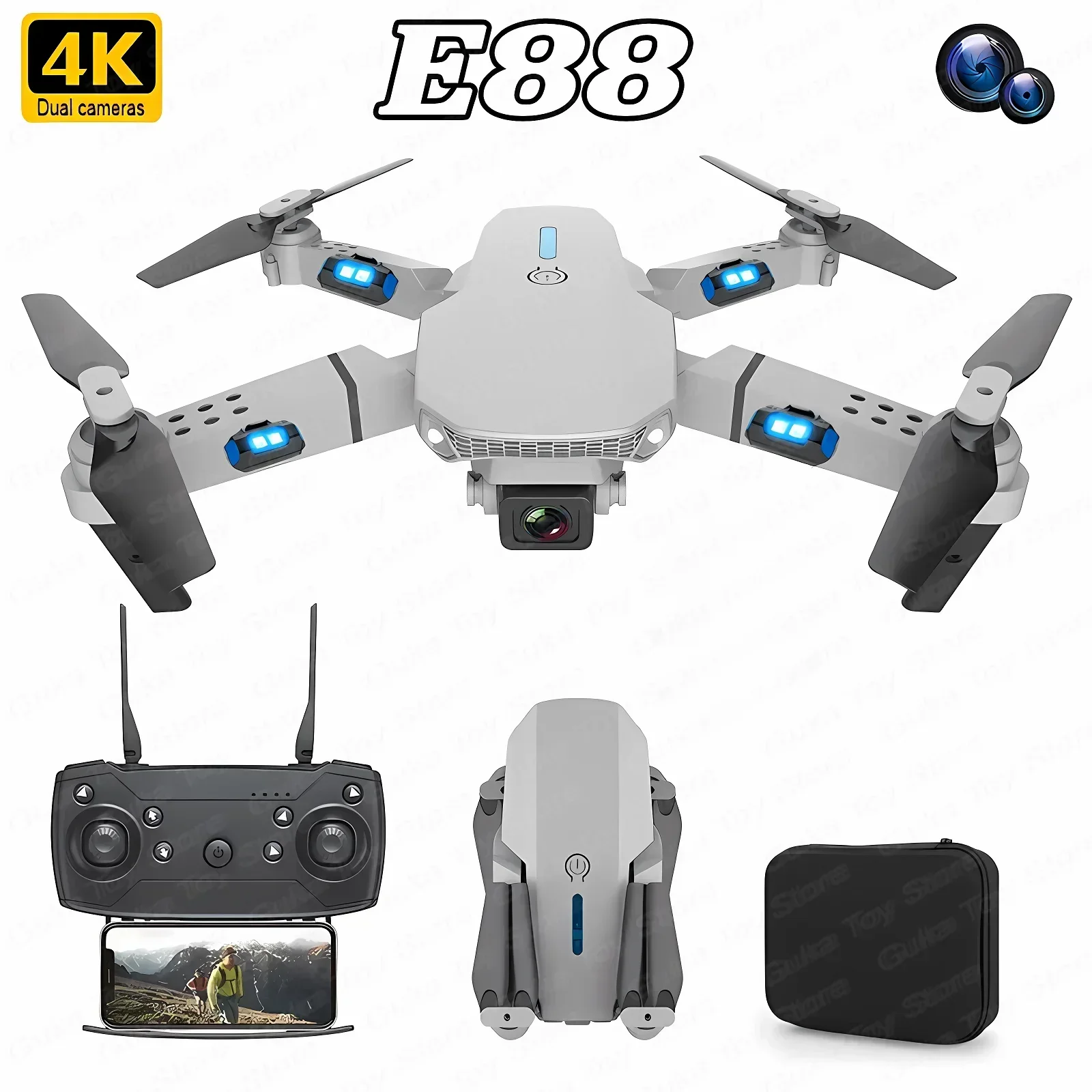 Dron Rc Quadcopter - E88 Pro WIFI FPV Drone Geniş