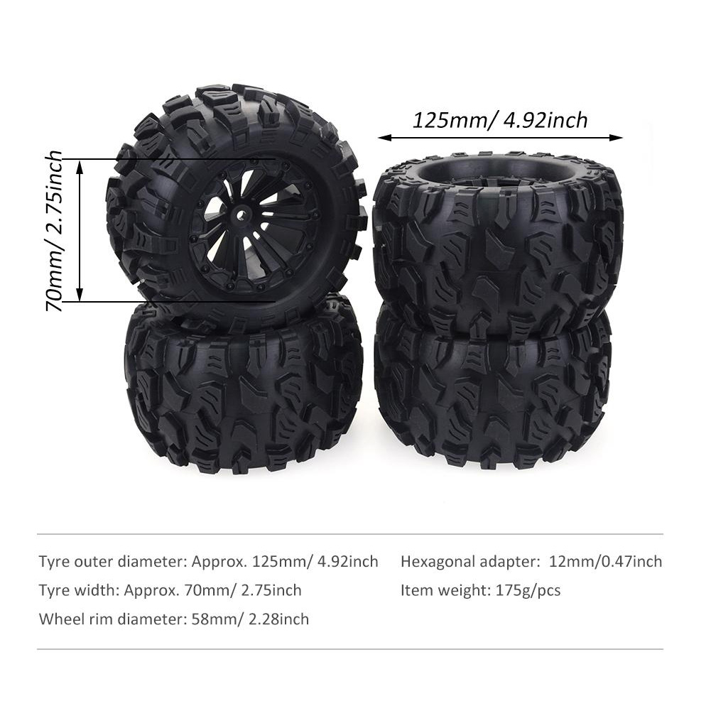 Rc Rock Crawler - ZD yarış 4 adet 125MM 1/10