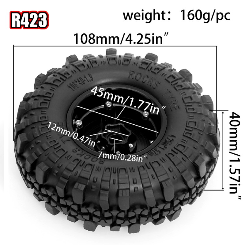 B05C-4PCS Beadlock Jant Lastik - Rc Rock Crawler incelemesi ve fiyatı