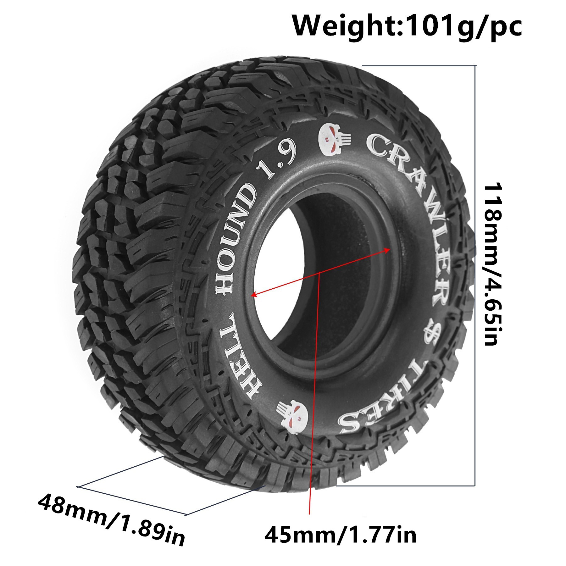 1.9 RC Lastikler 1/10 Kauçuk T - Rc Rock Crawler incelemesi ve fiyatı