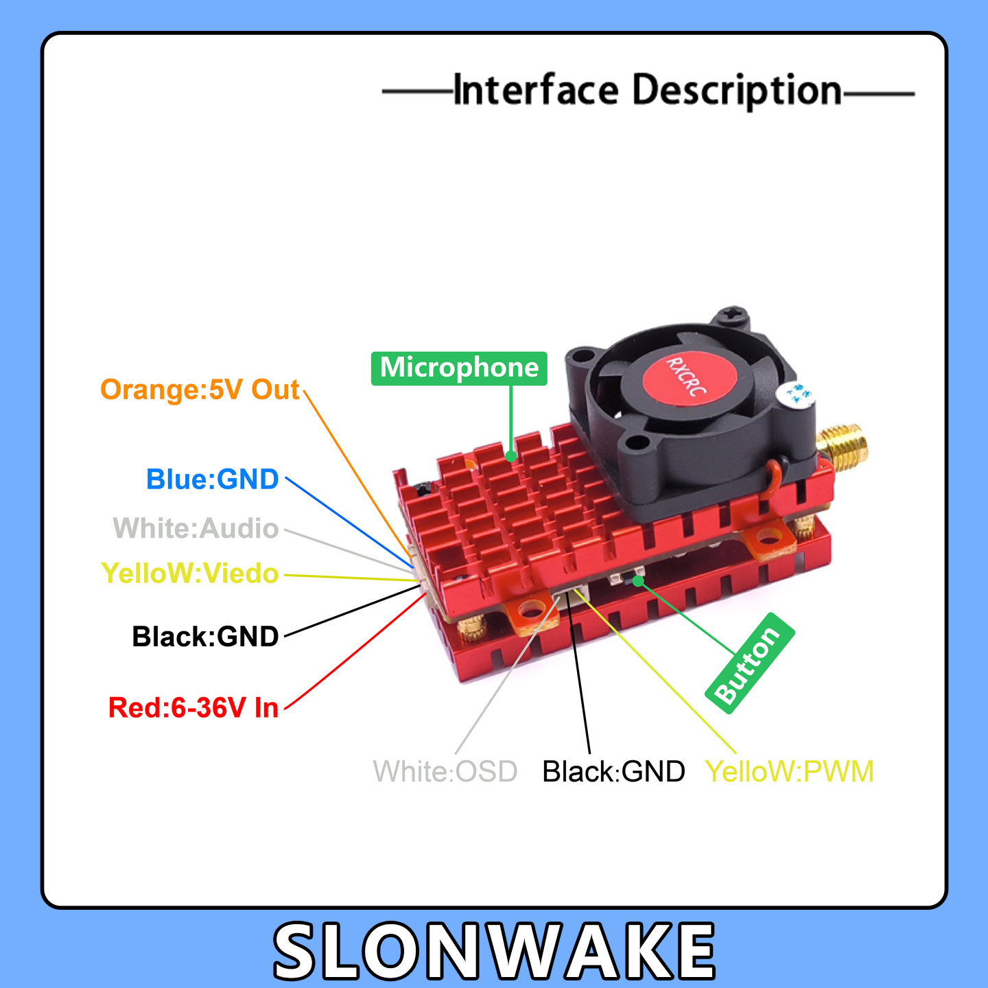 SLONWAKE 5.8G 2W VTX FPV 1800T - Drone Rc Board incelemesi ve fiyatı
