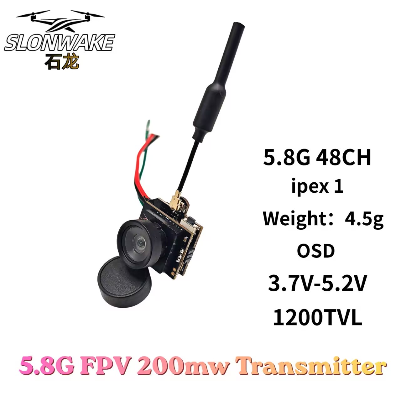 SLONWAKE 5.8G Analog VTX İleti - Drone Rc Camera incelemesi ve fiyatı